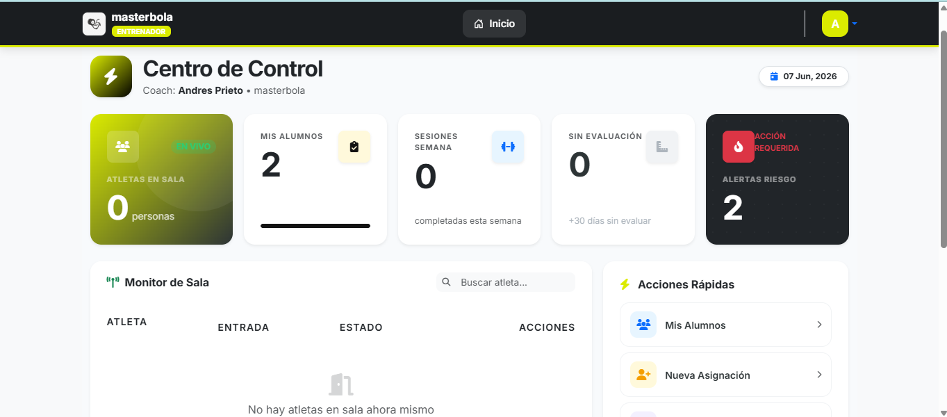Panel Entrenador